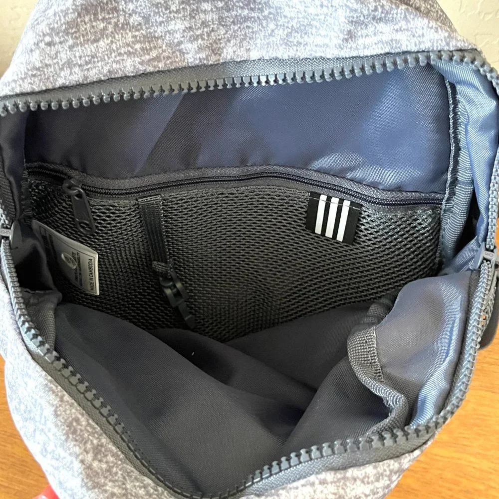 New Adidas Backpack Linear 3 Mini Jersey Grey White Backpack Bag NWT - Picture 8 of 10
